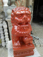 statues lions chinois or blanc crème sculptées détaillées traditionnel asiatique résistant extérieur