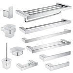 ensemble accessoires salle bain chrome moderne étagère murale porte serviettes porte savon porte rouleau