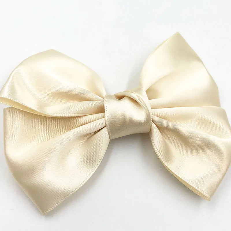 noeud papillon satiné rose clair gris rose rouge bleu clair beige noir blanc