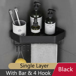 étagère d'angle aluminium noir mat salle bain moderne étagère gris mat salle douche clips