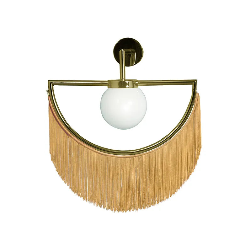 applique murale moderne or blanc rose vert jaune franges acier inoxydable murale led élégante