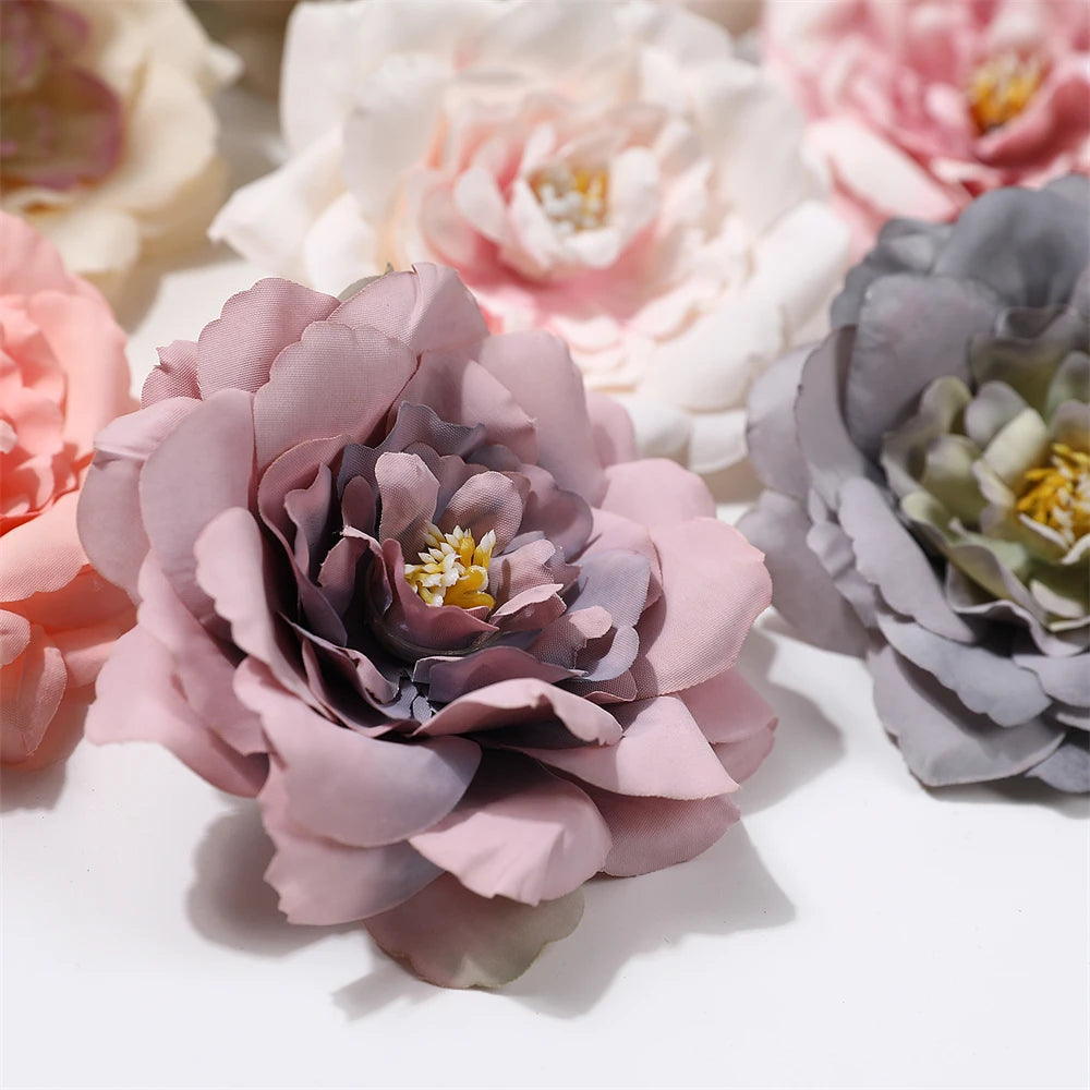 fleurs artificielles roses pivoines soie decoration maison romantique violet blancintérieur mariage