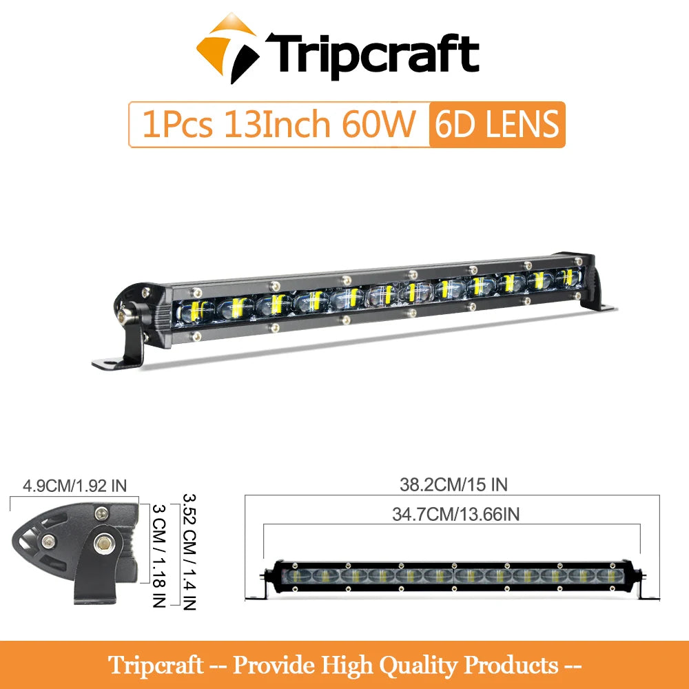 barre lumineuse led noire moderne 13 20 25 32 inches clips ip68 combo beam
