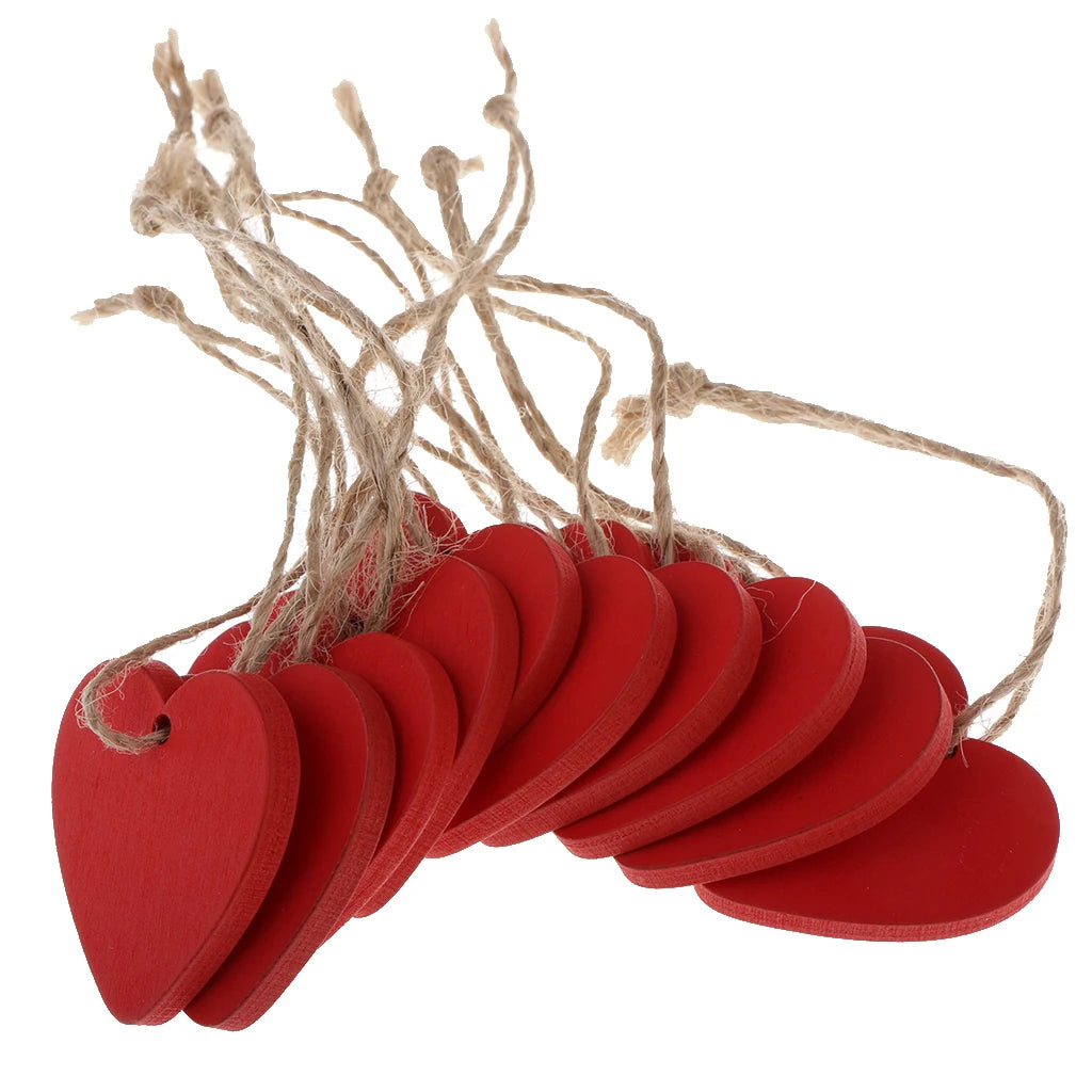 décoration murale coeurs bois blanc rose rouge simple rustique cordons jute