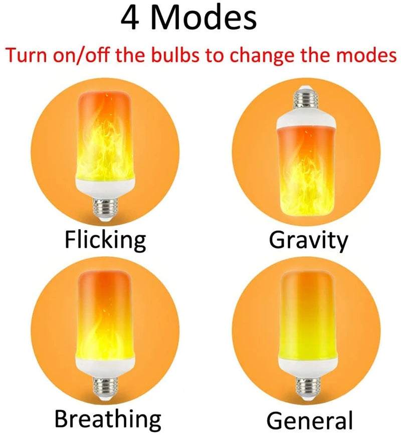 ampoule led effet flamme dynamique 12w blanc orange jaune moderne décoratif e27