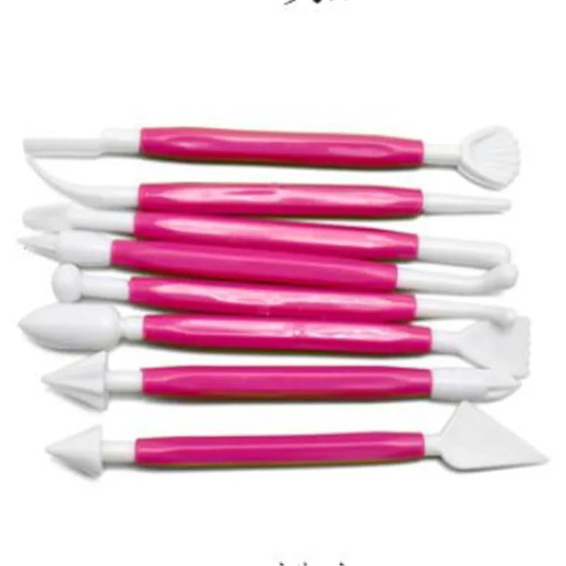 outils douille fondant cake sculpting modélisation sucre décorations diy baking jaune blanc ergonomiques cake