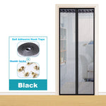 rideau porte magnétique anti moustiques polyester gris clair noir moderne aimants fixe auto agrippante