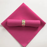 serviettes table pliées polyester 48x48cm orange vert beige gris violet marron rouge classique clips