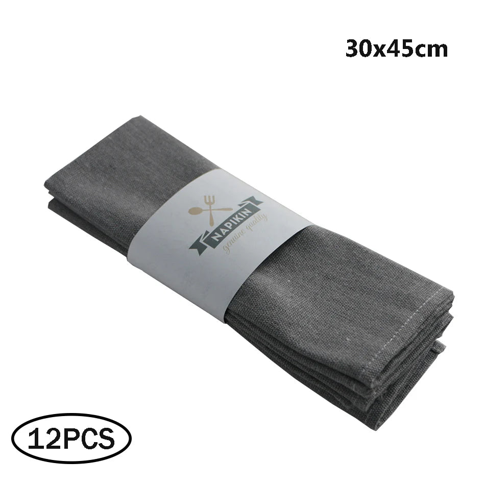 serviettes table polyester couleur rouge orange noir bleu gris vert classique opacité 30x45cm durable
