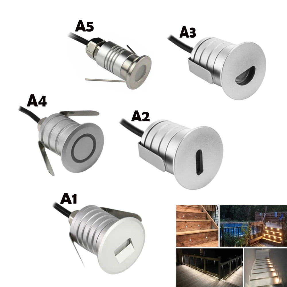 Spot LED moderne argenté résistant l'eau IP67 câble noir 12V LED