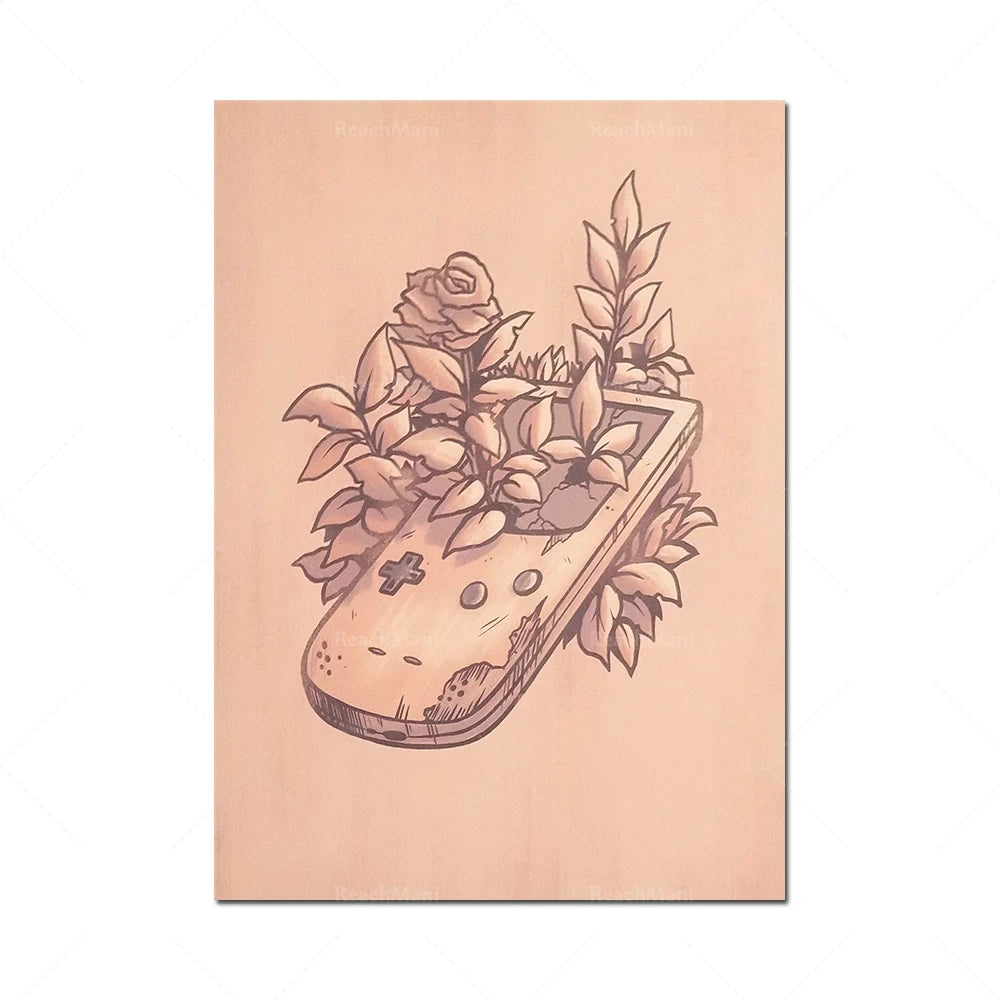 Cette illustration montre un élément de jeu avec des motifs floraux et des symboles graphiques.