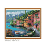 tableau point croix paysages maritimes motifs scéniques coton blanc peinture décoration maison cadeau enfants
