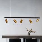 suspension lumineuse moderne noir doré tête brillante métal poli minimaliste