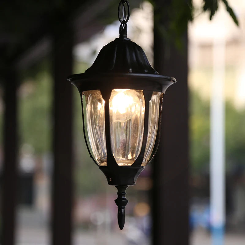 lampe suspendue bronze noir transparente classique rayures verticales salon chambre hall echangement ampoule echangable