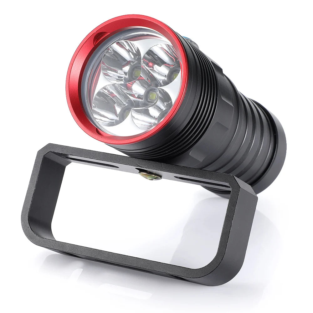 lampe poche rechargeable tactique robuste 100 200m led noire rainurée militaire support métallique