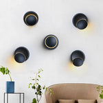 Applique murale LED ronde moderne blanc noir rotation 360 degrés éclairage chambre entrée étude