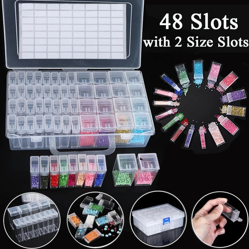 boîtes rangement transparentes compartiments modernes poignée pratique 32pcs 40pcs 48pcs 56pcs 64pcs