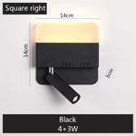 lampe murale moderne LED noir blanc interrupteurs éclairage quotidien chambre cuisine salle manger entrée