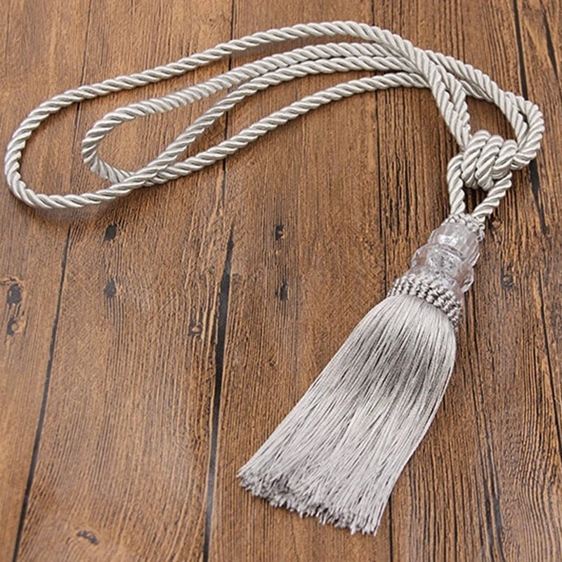 pompon rideau beige noir decoratif textile maison facile utilisation classique or argent bleu