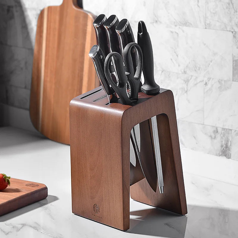 couteaux cuisine bloc bois moderne emplacements respectueux environnement occlusion couteau chef poisson viande table