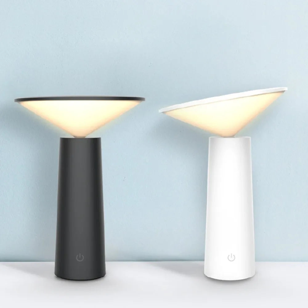 lampe table led rechargeable interrupteur tactile noir blanc moderne minimaliste
