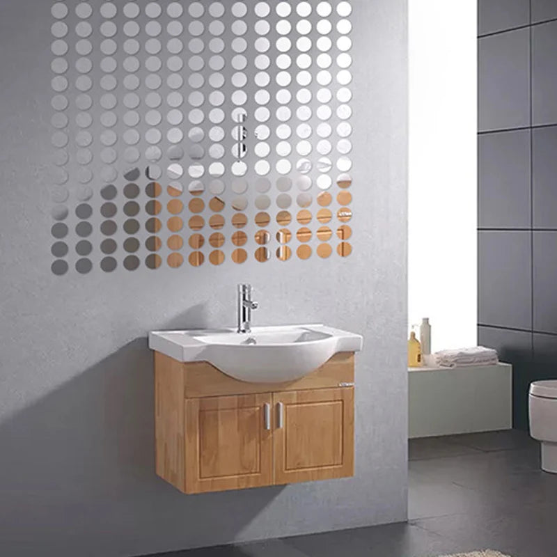 sticker miroir moderne argenté hexagonal adhésif décoration intérieure résistante humidité papier peint réfléchi