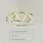 suspension lumineuse or blanc spirales élégante contemporaine plafonnier chaînes LED moderne