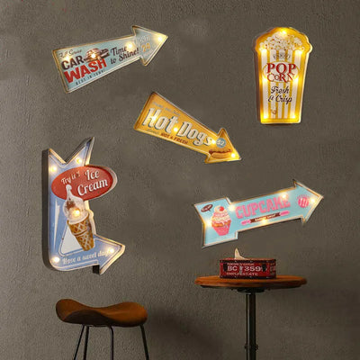 Enseigne lumineuse néon vintage métal blanc
