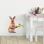 sticker mural lapin carotte décoration chambre enfant moderne résistant eau pvc autocollant animal maison