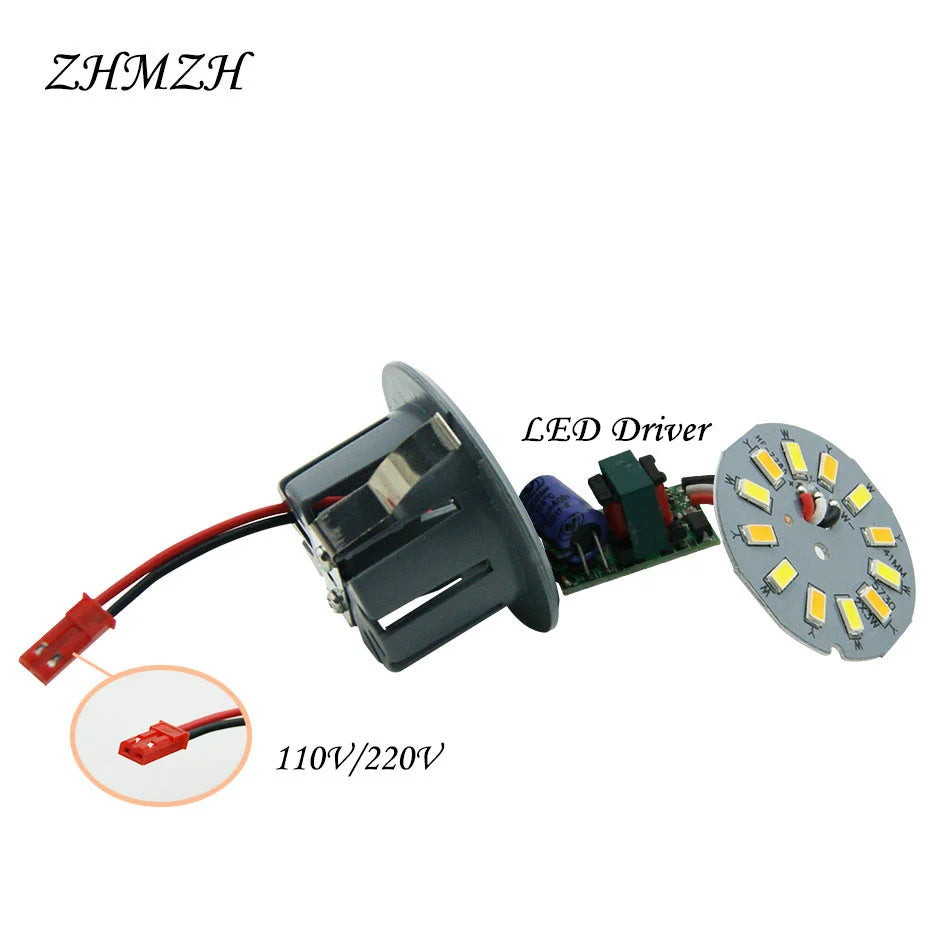 Spot LED encastrable 3W 5W 6W gris métallique noir moderne minimaliste clips câbles