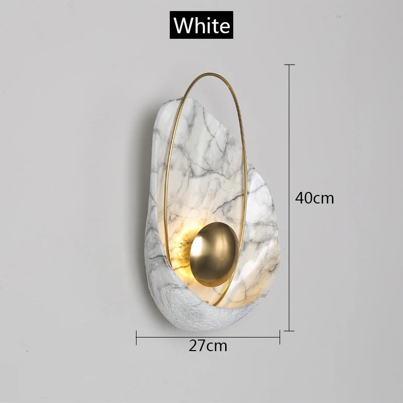 lampe murale contemporaine marbre doré blanc noir salle manger chambre cuisine entree étude
