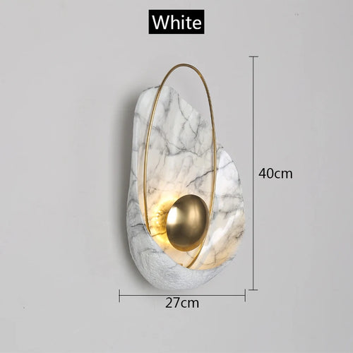 lampe murale contemporaine marbre doré blanc noir salle manger chambre cuisine entree étude