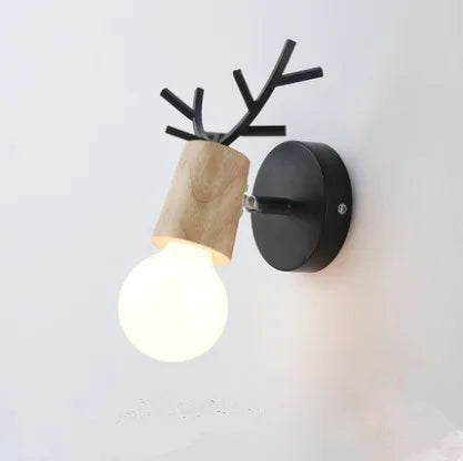 applique murale moderne led antlers stylisés bois métal couleurs multiples minimaliste