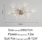 plafonnier moderne or noir lumineux acier alimentation électrique flux lumineux élevé chambre salon
