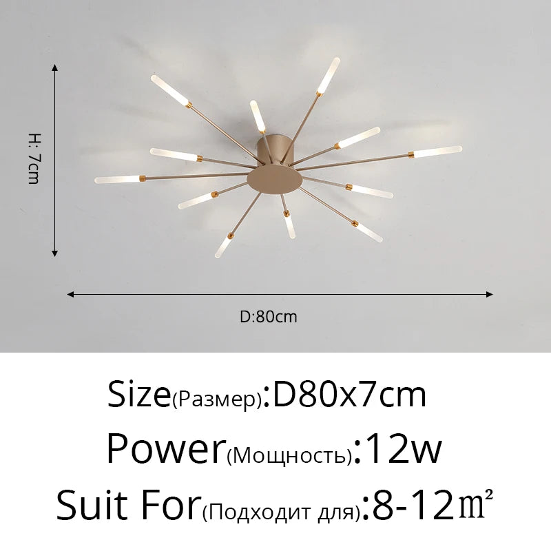 plafonnier moderne or noir lumineux acier alimentation électrique flux lumineux élevé chambre salon