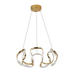 suspension lumineuse or blanc spirales élégante contemporaine plafonnier chaînes LED moderne