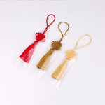 nœuds chinois pompons 5cm 2pcs rouge beige doré bleu marine vert artisanal décoration intérieure
