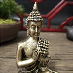 statue bouddha dorée détaillée classique traditionnel ornement feng shui maison artisanat résine