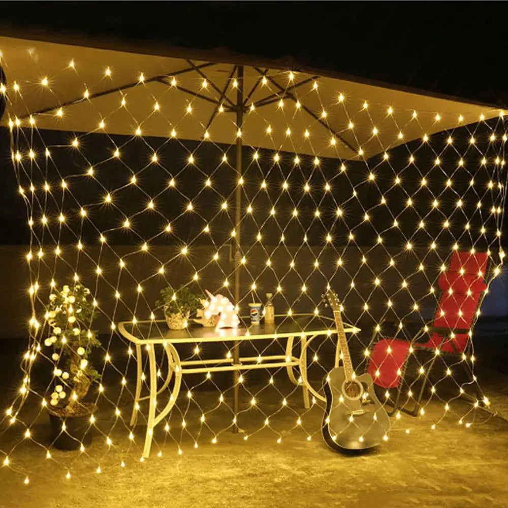 filet lumineux led blanc chaud noel moderne clips câbles decoration extérieure hautement lumineux