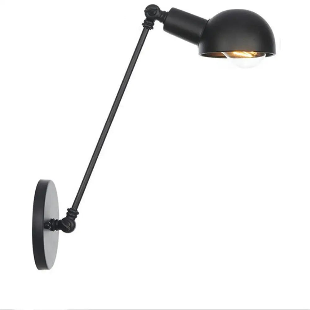 lampe murale articulée industrielle noir ampoule câble matériau métallique fixée mur