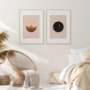 tableaux abstraits soleil lune toile imprimée bohème moderne intérieur 30x40cm 40x50cm 50x70cm