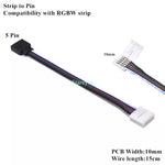 connecteurs led ruban noir blanc rouge vert bleu 8mm 10mm broches adhésifs modernes