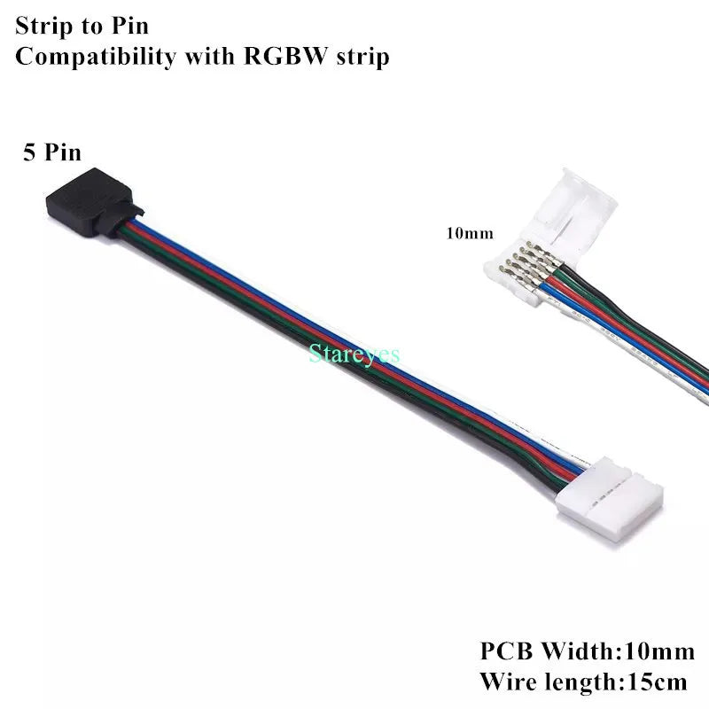 connecteurs led ruban noir blanc rouge vert bleu 8mm 10mm broches adhésifs modernes