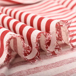 tissu coton lin rayures rouge blanc festif décontracté 150cm largeur couture meubles coussins couvertures