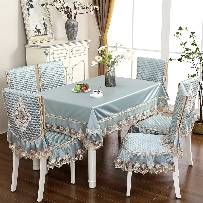 nappe rectangulaire brodée housses chaise élégantes imperméables polyester coton rose pâle bleu clair beigeclair