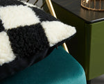 housses coussin peluche noires blanches carreaux nordique moderne 50x50cm 45x45cm 30x50cm
