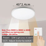plafonnier led moderne blanc 220v 12w 18w 24w 32w 5000k 2000lm 30m²