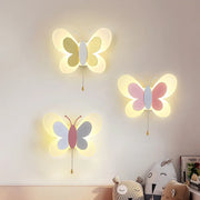 décoration murale papillon led bleu rose chambre enfant moderne fixations