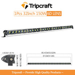 barre lumineuse led noire moderne 13 20 25 32 inches clips ip68 combo beam