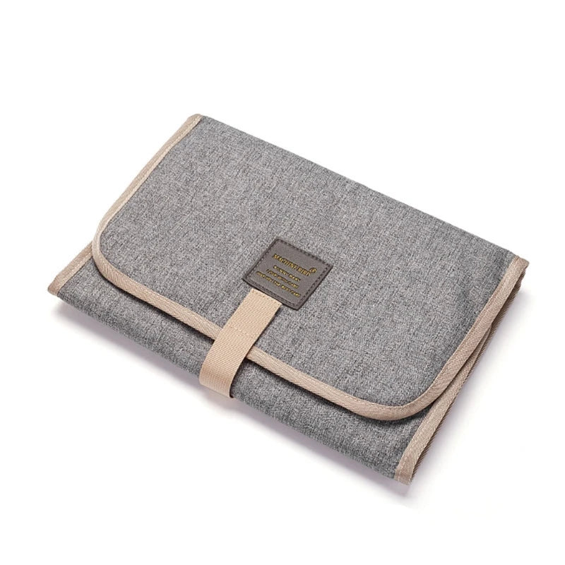 Sac couches pliable moderne pratique toile coton beige clair ceinture cuir bébé portable imperméable